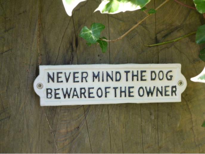 Metal Sign - Never Mind the Dog