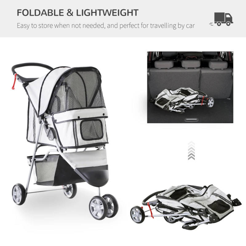 Dogs Stroller, Pushchair in Oxford Cloth- Grey - Image 5