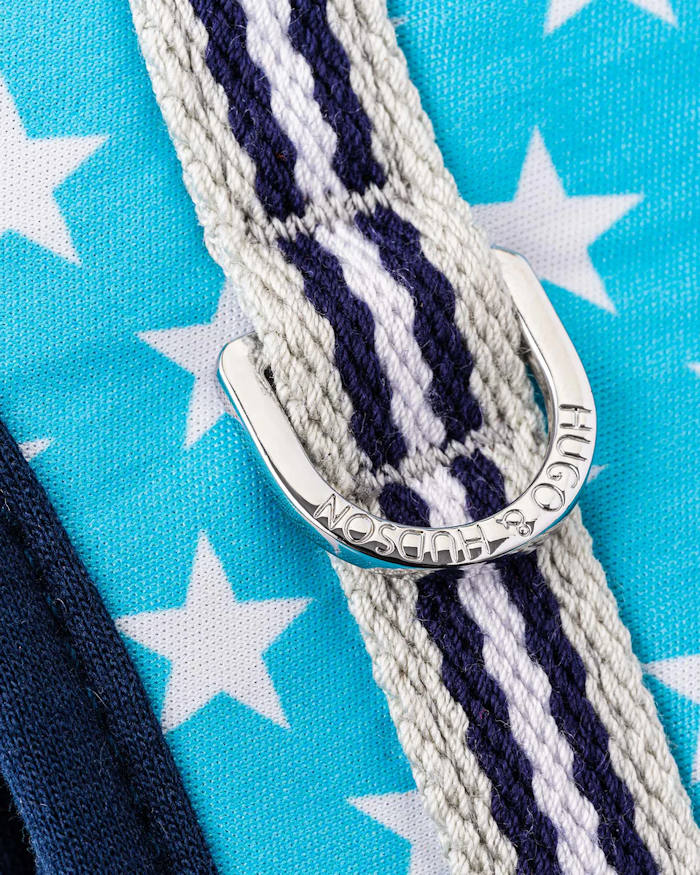 Hugo & Hudson - Fabric Dog Harness - Turquoise Star - Image 4